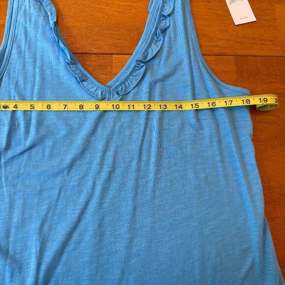 NWT!!! Lilly Pulitzer Lunar Blue Gigi Ruffle Tank Top, Size Large - Picture 7 of 8